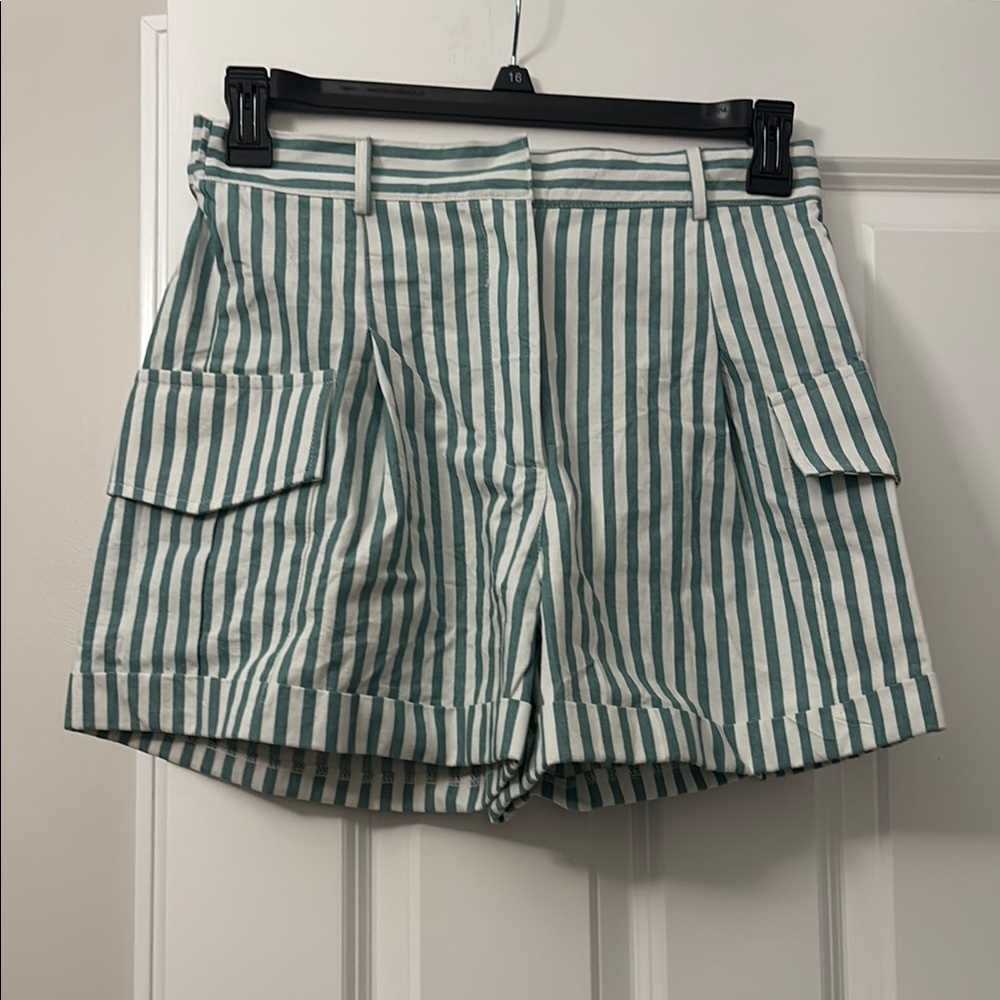 Striped Green Women's Shorts